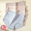 4Pcs Women'S Cotton Panties High Waist Body Shaper Underwear Plus Size M-5XL Sexy Ladies Briefs Breathable Solid Female Lingerie