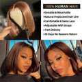 Chocolate Brown Bob Wigs 13x4 Lace Front Wig Bob Human Hair Brown Straight 200% Full Density Transparent Lace Frontal Wigs Bob Hair