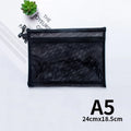 Nylon Mesh File Bag A4 A5 A6 Transparent Zipper Test Paper Information Bag Office Student Pen Bag Subject Bag Puzzle Storage Bag
