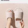 Men's open Toed Slippers Autumn and Winter Indoor Anti slip Breathable Bedroom Silent Couple's home Shoes for Srping and Autunm