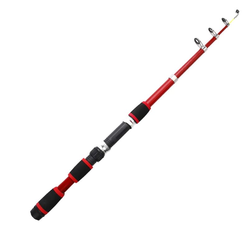 FTK 1.8M Portable Spinning Fishing Rod Reel Full Kits Carbon Fiber Carp Rod Wheel Travel Set Accessory