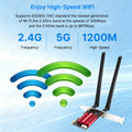 FENVI AC1200M WiFi 5 PCIE Adapter BT4.0 Wireless Network Card Dual Band 2.4G/5GHz 802.11AC For Desktop - Visuel 3 | SAMAG