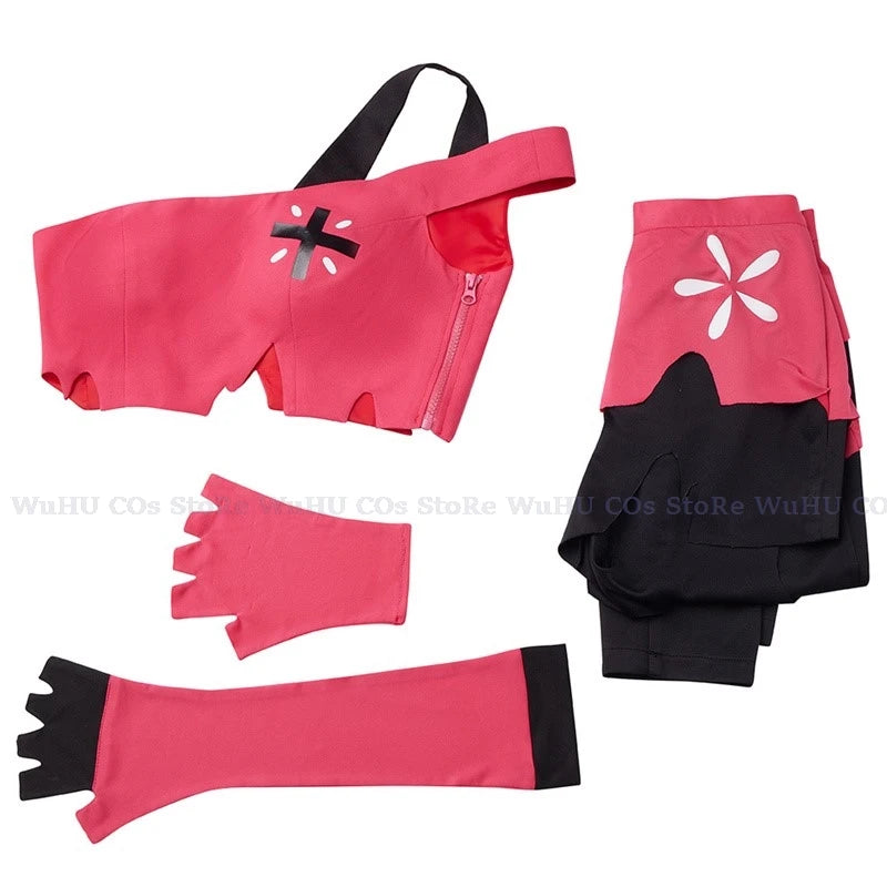 SAIKOU/ Anime Hazzbin Cherri Bombb Hotel Cosplay Costume Pink Outfit Wig Women Halloween Carnival Christmas Cosplay Sexy Costume