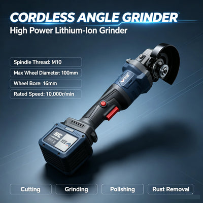 Brushless Cordless Angle Grinder, Rechargeable Lithium Electric Portable Cutting Polishing Tool for Metal Wood | SAMAG