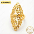 18K Gold Plated #8 Exquisite Openwork Carved Wide Ring for Women, Engagement Party Gift Jewelry