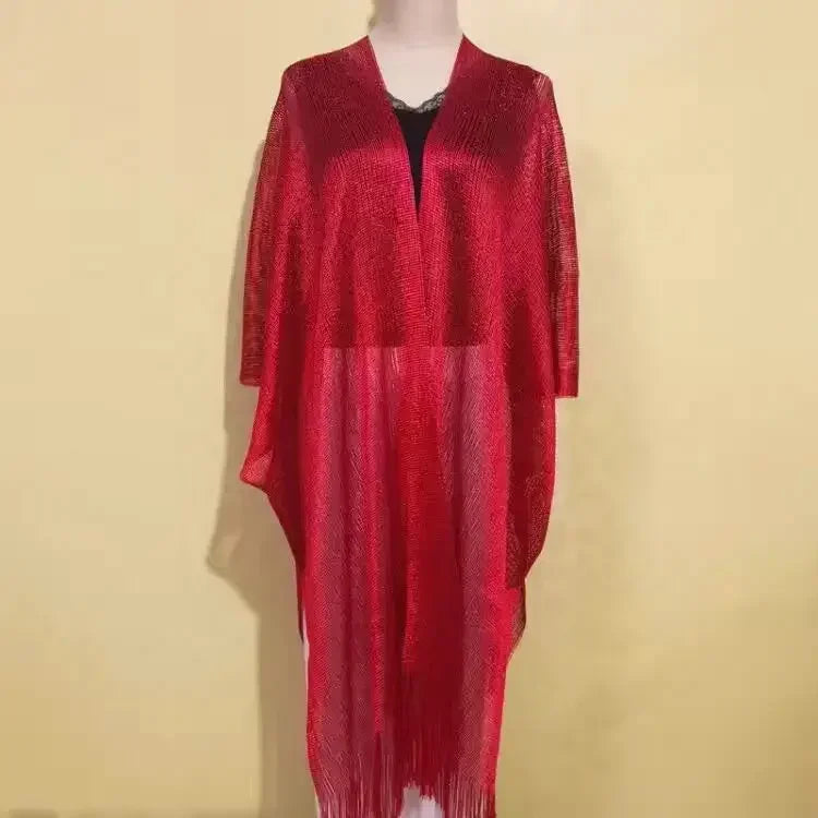 Sexy Cover Up Fringe Women Tassel Mesh Sheer Shiny Knitted Tunic Beach Cover-ups Beach Dress Beach Wear Beachwear Female