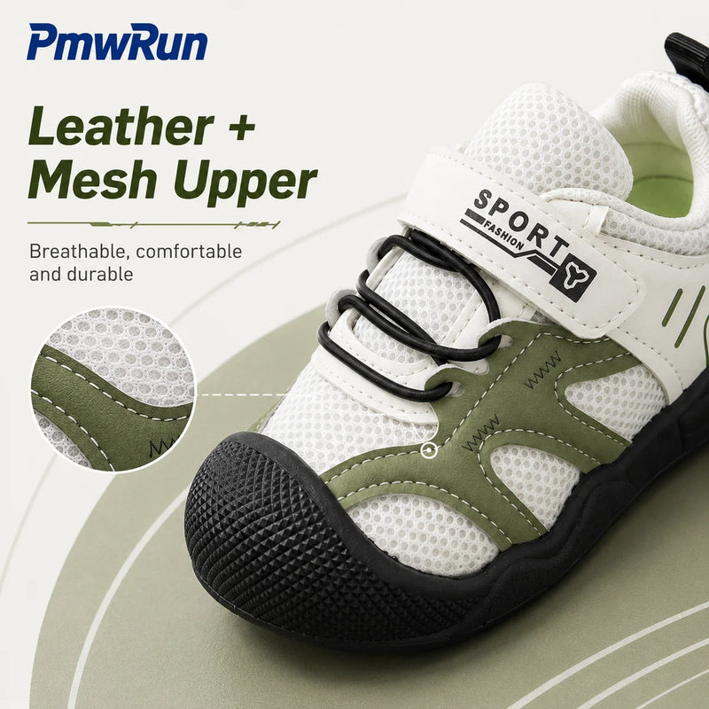 Fashion Sport Shoes For Children PU Leather Kid's Sneakers Anti-slippery Ergonomics Boy's Girl's Running Footwear Toddler Shoes