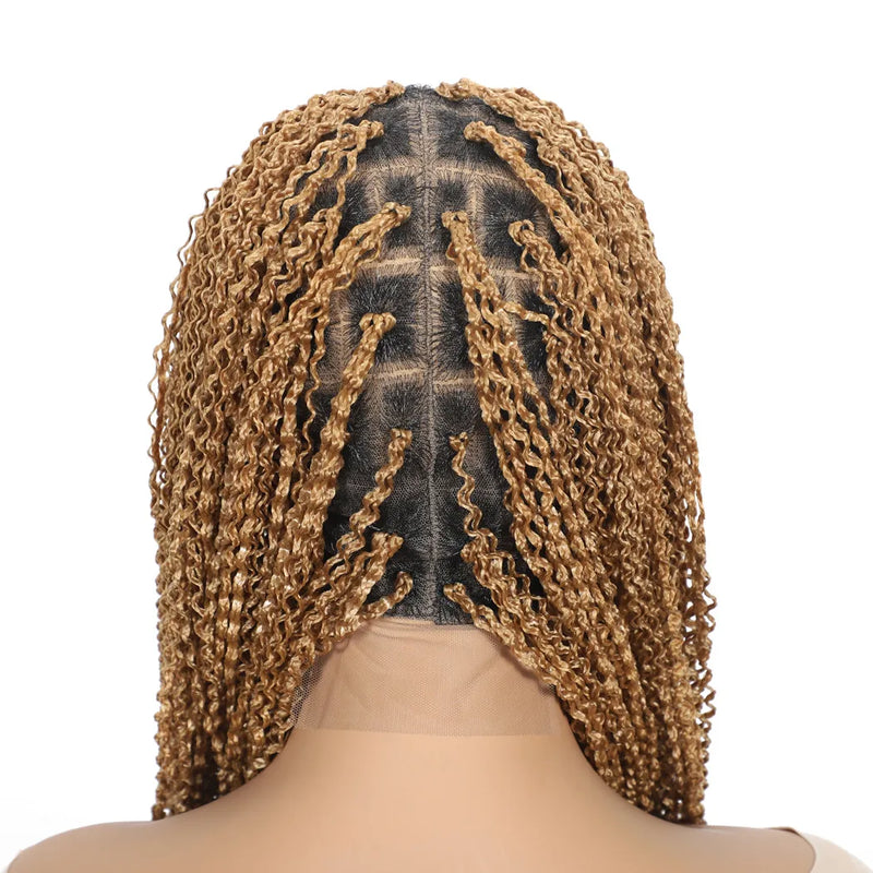 Full Lace Wigs for Black Women Long Curly Braid Wig Synthetic Hair Color 27# 613# Synthetic Wig Women Daily Use with Baby Hair