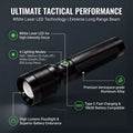 Tactical Zoomable LED Flashlight High Lumen 1200LM, USB - C - View 4 | SAMAG