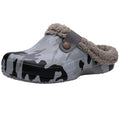 Smile Winter Fur Lined Clogs Women Fuzzy Slippers Men Warm House Slippers Adult Outdoor Waterproof Slippers Comfort Garden Clogs