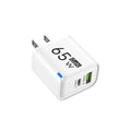 65W GaN Type C USB Fast Charge Chargers Dual Ports Cellphone Power Adapter For Samsung Huawei Xiaomi iPhone USB C Wall Charger