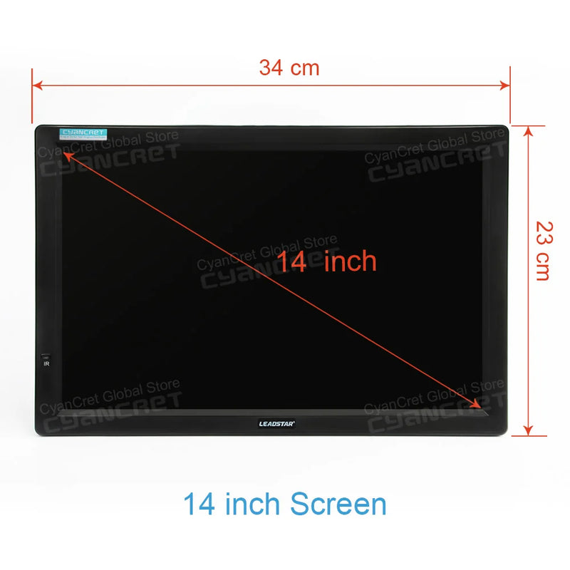 LEADSTAR D14 14" Portable TV DVB-T2 TDT ATSC ISDB-T Analog Mini Small Car Television Without Battery Support HD-IN H.265 AC3