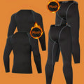 Autumn and winter men's warm suits, elastic training sportswear, high elasticity and freedom, breathable and quick-drying