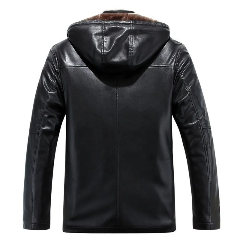 2026 Winter New Fur One Coats Men's Business Leisure Leather Jacket Thick Men Fur Clothing Sheepskin Hooded Jackets Detachable