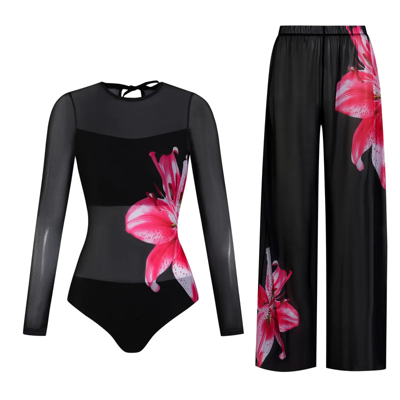 Women's Long Sleeve Swimwear Sunscreen One Piece Swimsuit | SAMAG