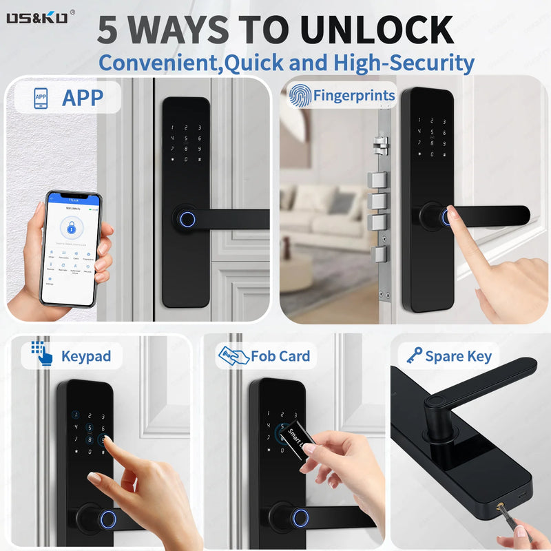TTLOCK Homestay Smart Door Lock with Electronic Lock for Wooden Door, Home Use, Card Swipe, Bluetooth Lock, IC Cardapartment