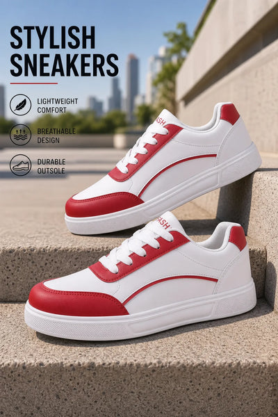 Street Style Red Skateboard Shoes For Women Comfortable | SAMAG