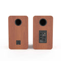 BESTISAN SR07 Bookshelf Speaker Brown Wood Grain BT/Fiber/Coaxial/ARC/RCA/USB Card-insertion Speakers for Smartphone PC TV
