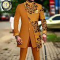 African Suits for Men Embroidery Print Blazer and Pants Set Business Dress with Kerchief Party Wedding - View 14 | SAMAG