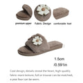 Winter New Flower Decor Comfort Soft Soled Women Cotton Slippers 2026 Fashion Solid Round Toe Plush Warm House Women's Shoes