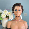613 Blonde Pixie Cut Short Bob Loose Wave Human Hair Wigs Chocolate Brown Short Bob 13x4 Transparent Lace Front Wigs Preplucked