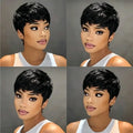 200% Pixie Cut Short Bob Wig Bone Straight Brazilian Hair Pixie Cut Wig Side Part Full Machine Made Human Hair Wigs ANNIYE Hair