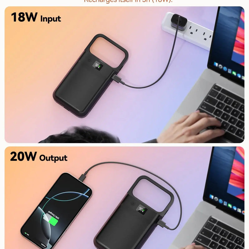 NEWDERY 9300mAh Battery Case for iPhone 17 Pro Max 17Pro 17 Air Wireless Charging Case Battery Pack Portable Power Bank Cover
