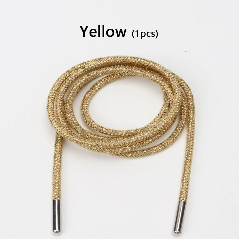 Crystal Rhinestone Diamond Shoelaces Colorful Shiny Shoe Laces Sneakers Shoelace Clothes Bags Belt Accessories Round 4mm 1PCS