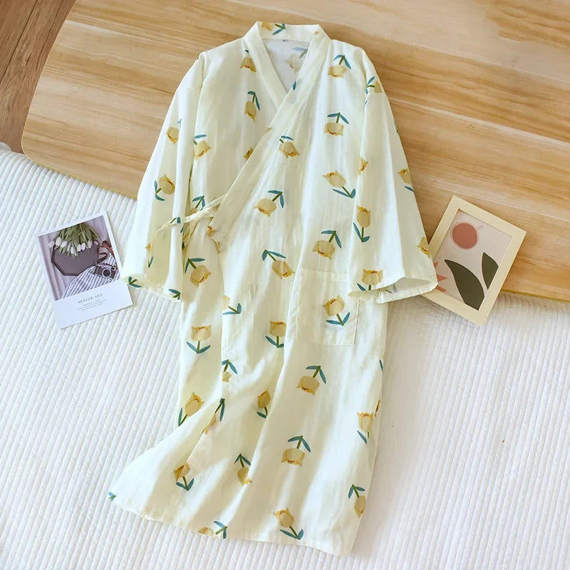 Japanese-style Kimono Pajamas Summer New 100% Cotton | SAMAG