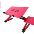 Adjustable Laptop Desk Stand Cooler Fan Portable Ergonomic Lapdesk for Bed Sofa PC Notebook Table Desk with Mouse Pad Aluminum