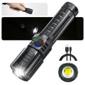 2000LM Ultra Bright P50 LED Flashlight Tactical EDC Torch Telescopic Zoom Type-C Rechargeable Emergency Spotlight for Camping