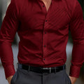 Men's formal shirt butt long-sleeved stripe lapel spring | SAMAG