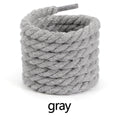 0.7mm Round Thick Hemp Style Shoelaces Solid Color for Men Women Hiking Sports Running