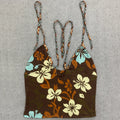 Women Y2K Tropical Floral Tankini Set, Halter Tie Front | SAMAG