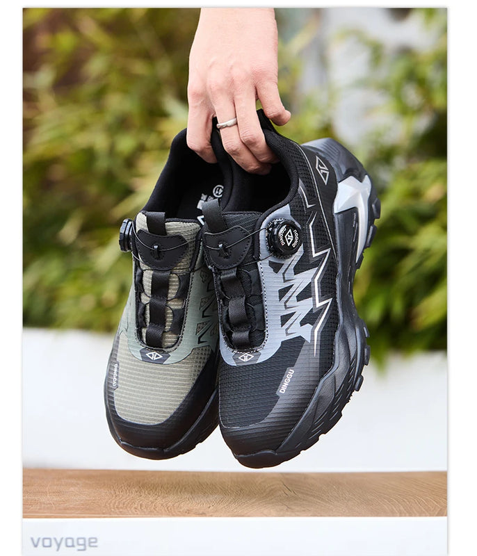 Rotation Button Work Safety Shoes Men Indestructible Steel Toe Shoes Lightweight Protective Safety Boots Security Work Sneakers