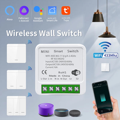 Tuya WiFi Smart Switch 433Mhz Relay Receiver Wireless | SAMAG
