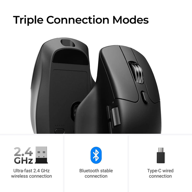 Keychron M6 Wireless Optical Mouse 2.4GHz & Bluetooth Type-C Mice 3395 Sensor 1K Polling Rate