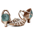 Ladies' Low Heel Latin Dance Shoes Soft Soled Adult Square Social Non-Tiring Sandals All Season Universal Dance Footwear