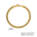 Gold Color Men's Chain Bracelet, Hip Hop Stainless Steel Chunky Wristband, Rock Punk Jewelry Gift for Dad - Visuel 19 | SAMAG