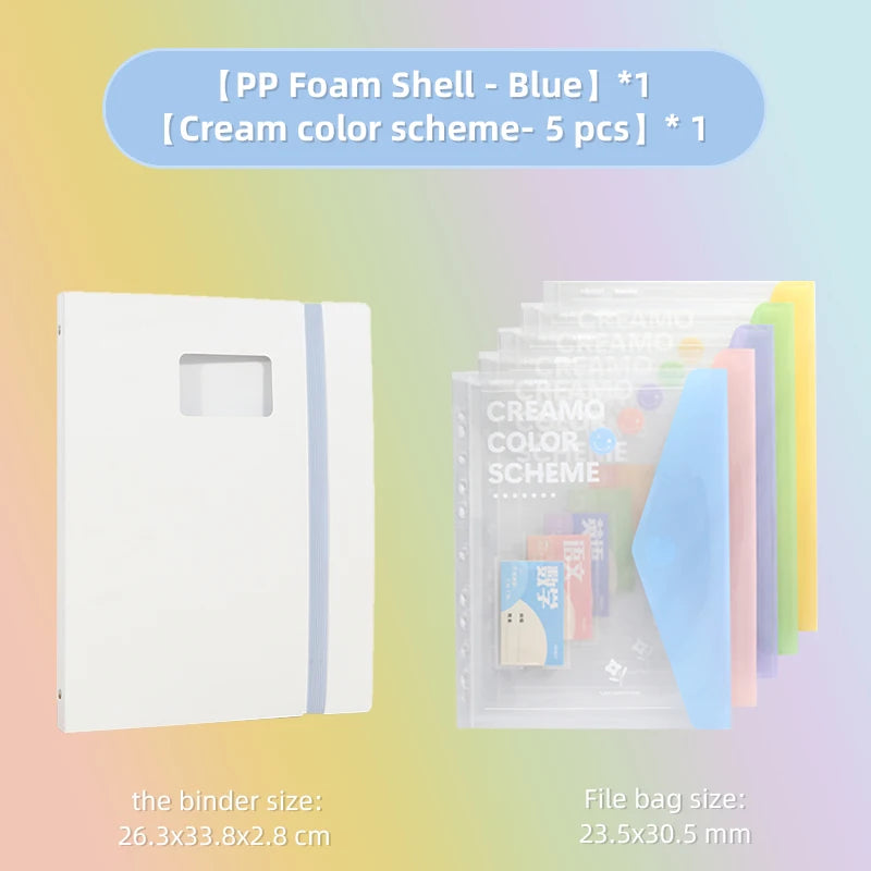 A4 Ring Binder 4-Hole Student Exam File Holder, Office Document Organizer with Detachable & Replaceable Inserts