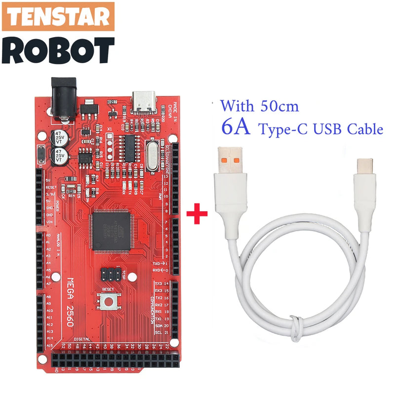 MEGA2560 MEGA 2560 R3 (ATmega2560-16AU CH340G) AVR Type-C USB Development Board for Arduino