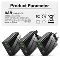 5 Ports 65W USB Type C Fast Charging Charger QC 3.0 Phone Adapter  For iPhone 15 Huawei Xiaomi Samsung EU/US Plug Wall Charger