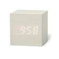 Voice Control Digital Electronic Clock Luminous Smart LED Wooden Alarm Clock Multifunctional Desktop Timepiece