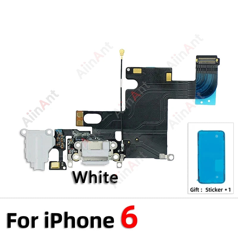 OEM Bottom USB Mic Board Quick Charger Dock Connector Charging Port Flex Cable For iPhone SE 1 2 3 6 6s Plus + Sticker