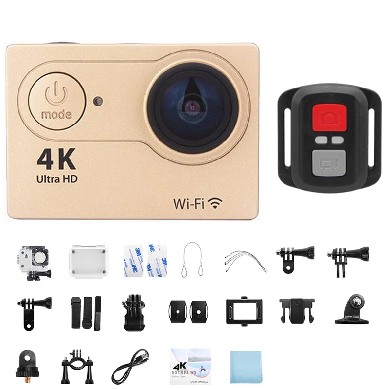 Ultra HD 4K Original Action Camera 1080P/30FPS WiFi 170D Diving Underwater Waterproof Helmet Vedio Remote Control Mini Sport Cam