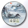 Modern wall clock for living room, home use, creative, silent, drill-free wall-mounted decorative painting electronic clock