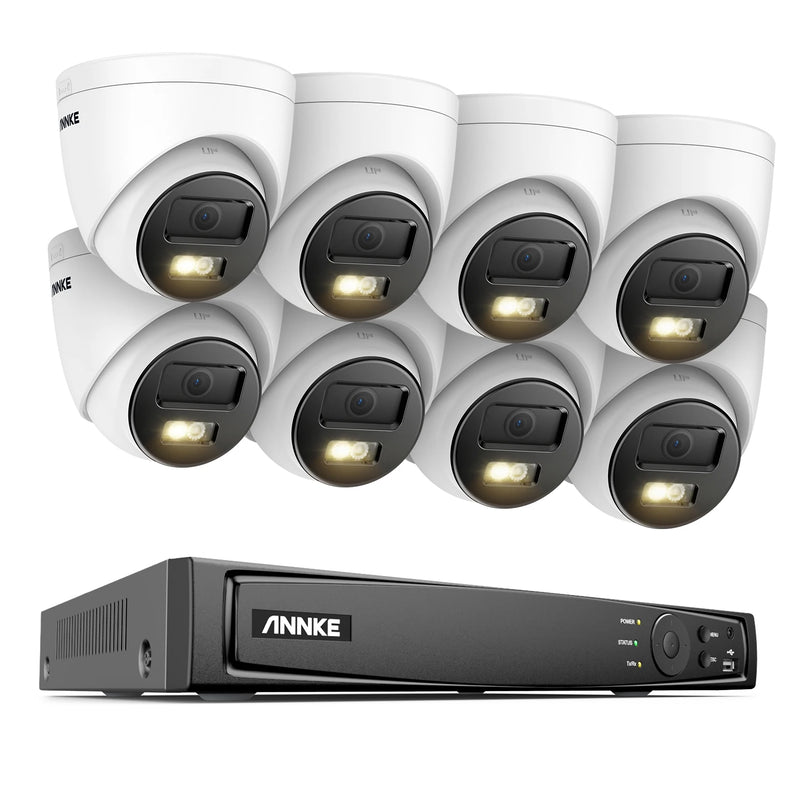 Annke 16CH NVR 12MP HD IP Security Camera Poe 6K Dual Light Audio Fixed Video Surveillance Human Vehicle Detection CCTV System