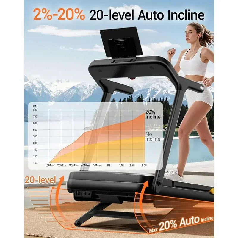 Ultra-Wide 55x18 Treadmill: 20% Auto Incline, 400LB | SAMAG