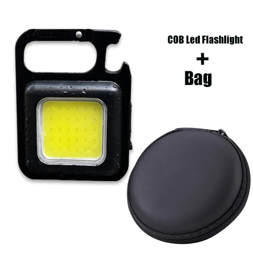 Mini LED Flashlight Keychain Light Multifunctional Portable COB Camping Flashlights USB Charging Work Lights fishing Lanterna