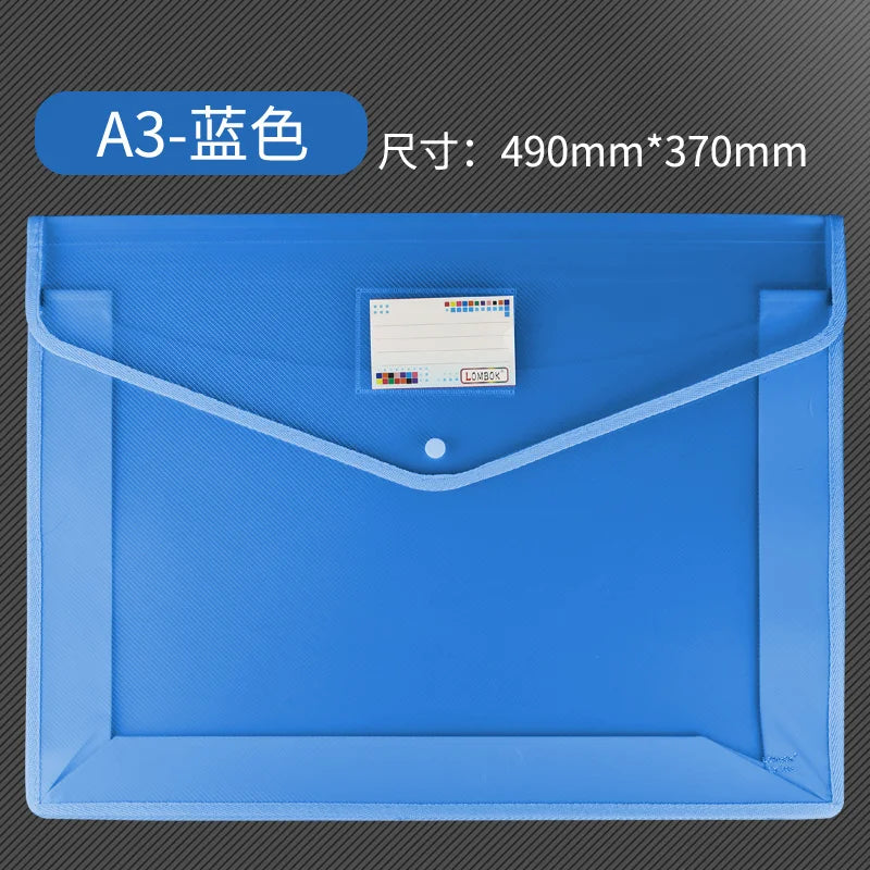 A3 Extra Large Document Bag Snap Button Bag 8k Drawing Paper Simple Data File Painting Work Storage Bag Large Information Bag